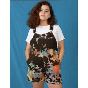 Big Bud Press Magic Waters Splatter Tie Dye Short Denim Shorteralls Overalls 4XL